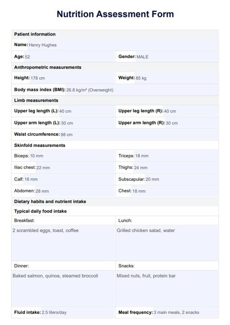 Stories to Tell Conducting a Nutrition Assessment with the Use of