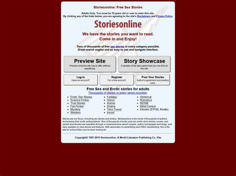 Announcements Newest Stories — the Nifty Archive always welcomes new authors and new or revised stories. . Storiesonlinenet