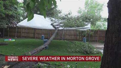 Storm damage in Morton Grove as severe weather rolls through