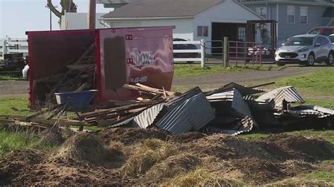 Storm damages barn at Highland Saddle Cub; clean-up is underway