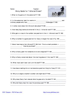 Story guide answers for iditarod dream story. - Pharmacy law simplified north carolina mpje study guide.