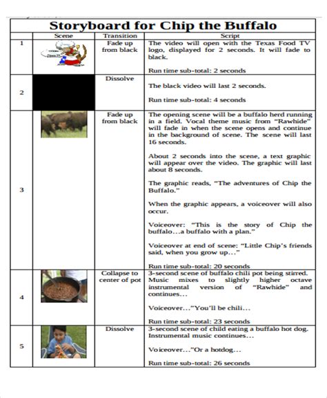 Storyboard Script Template