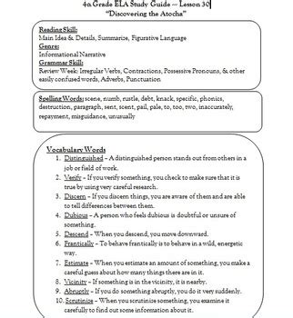 Storytown 4th grade study guide lesson 30. - Land rover discovery 3 service manual free download.