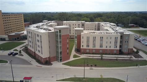 It is located near the intersection of Naismith Drive and 19th Street, next to the existing Oliver Hall. This new facility addressed urgent housing needs for the university, which saw four straight years of overall enrollment growth through fall 2017. The residence hall and South Dining Commons opened in fall 2017. Stouffer Place Apartments