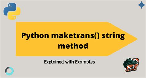 Str maketrans.  The string maketrans () method The maketrans() method returns a tra...