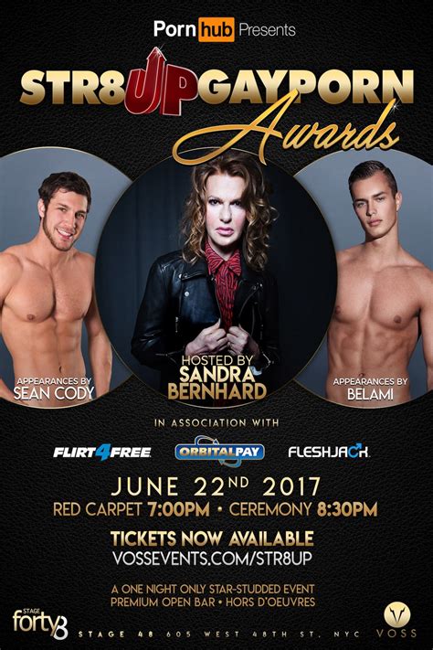 Oct 31, 2019 · Str8UpGayPorn is proud to announce the nominees for the third annual Str8UpGayPorn Awards, hosted by Kathy Griffin and presented by ManyVids, honoring the very best in gay adult entertainment. This year, over 140 stars have been nominated in 28 categories at the Str8UpGayPorn Awards, which will be presented live at the Avalon Hollywood and ... 