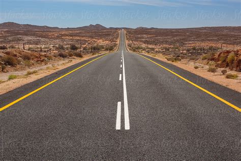 Straight Road Through Desert