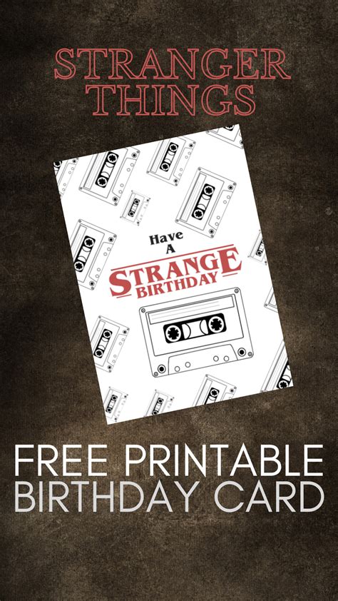 Stranger Things Birthday Card Printable Free Portal Tutorials