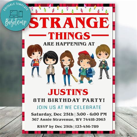Stranger Things Party Invitation Template Portal Tutorials