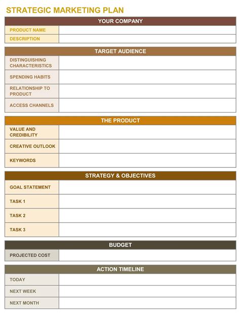 Strategic Planning Template Excel Free Addictionary