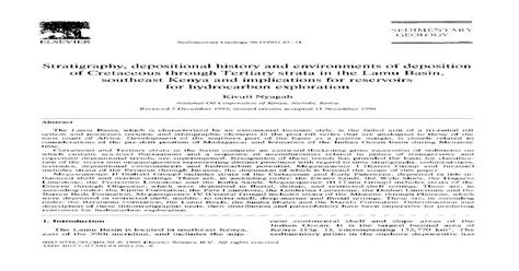 Stratigraphy, depositional history and environments of