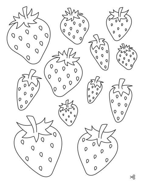 Strawberries Sheet For Preschool Coloring Pages
