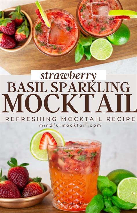 Strawberry Basil Mocktail Strawberry Drink Recipe - The Mindful Mocktail