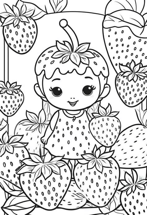 Strawberry Coloring Page Color My Pages