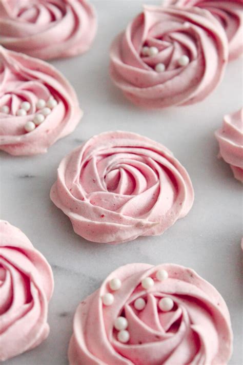 Strawberry Meringue Roses - Always Eat Dessert