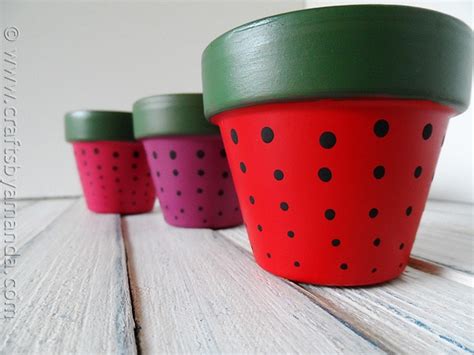 Strawberry Terra Cotta Pots - Crafts by Amanda