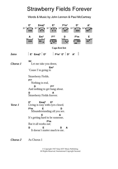 Strawberry fields forever chords in c.  One accurate version.  Chordify i...