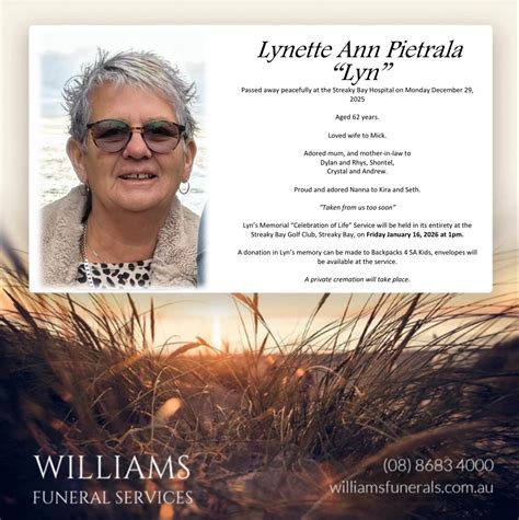 Streaky bay funeral notices. .  ...