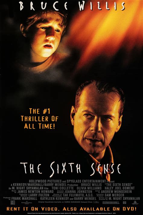Stream the sixth sense. A child psychologist discovers a patient's incredible sixth sense. Hollywood superstar Bruce Willis brings a powerful presence to an edge-of-your-seat thriller from writer-director M. Night Shyamalan that critics are calling one of the greatest ghost stories ever filmed. 