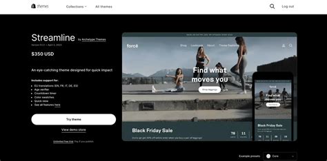 Streamline shopify theme.  They're conversion-friendly and ready for dropshipping, o...