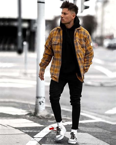 Street wear men. 16 streetwear outfits for men. The streetwear industry changes rapidly, with new labels and trends falling in and out of fashion quickly. Therefore the below looks are quite classic and designed to be able to transcend time and seasons. Use them as a foundation and adapt as you see fit. Flannel streetwear outfit 