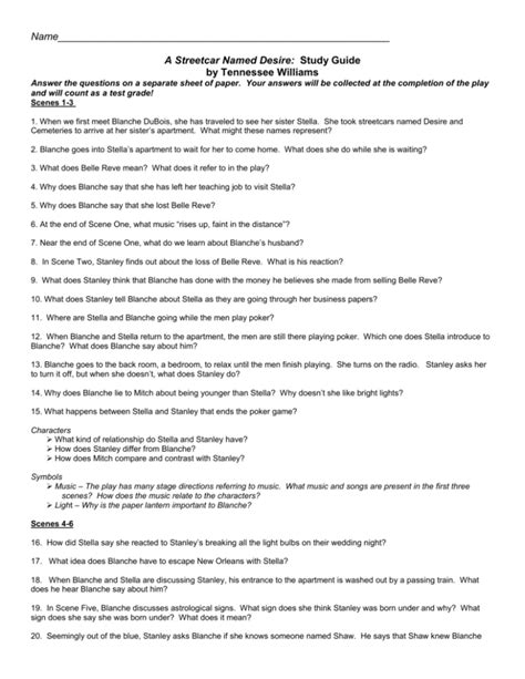 Streetcar named desire study guide answers. - Secrets of the ncsf cpt exam study guide ncsf test.