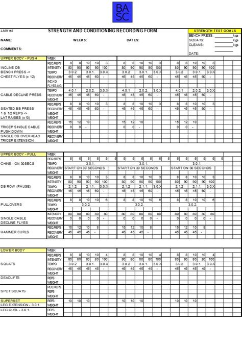 Strength Program Template