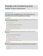 Strength and Conditioning Chapter 8: Basic Assessments