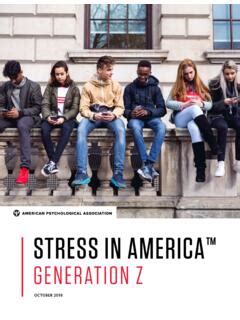 Stress in America: Stress and Generation Z