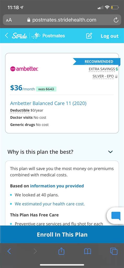 Stride Health Insurance Cost