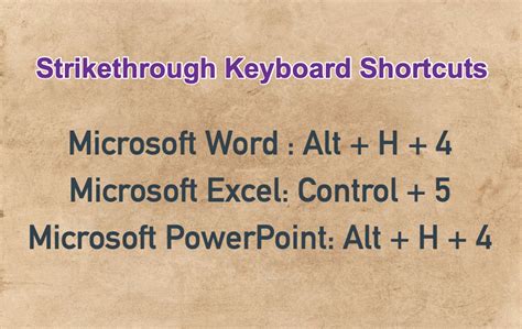 Strikethrough Keyboard Shortcuts in Microsoft Office WebNots