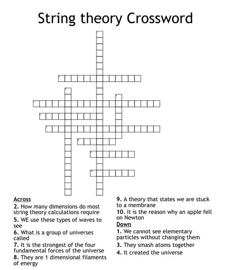 String theory Crossword WordMint