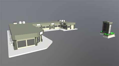 Strip mall 3d model. max .  For use in a destructive VR game (coming soon).  3D model descriptio...