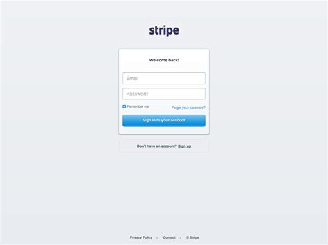 Stripe com login. Sign in to your account. Forgot your password? Don't have an account? Sign up. If you use two-step authentication, keep your backup codes in a secure place. They can help you recover access to your account if you get locked out. Is this tip helpful? Sign in to the Stripe Dashboard to manage business payments and operations in your account. 