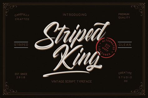 Striped King Handlettering Script Font