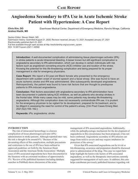 Stroke Use of TPA and TX of HTN - emergency.med.ufl.edu