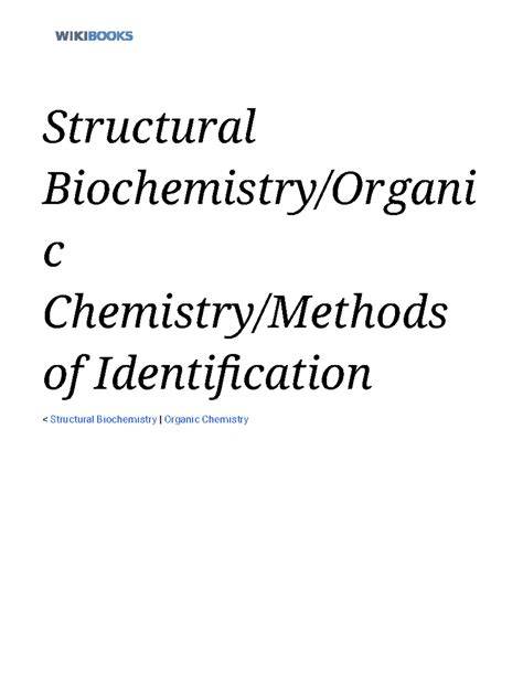 Structural Biochemistry/Organic Chemistry/Methods of Purification ...