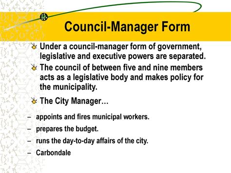 Structure Council/Manager Form Of Government