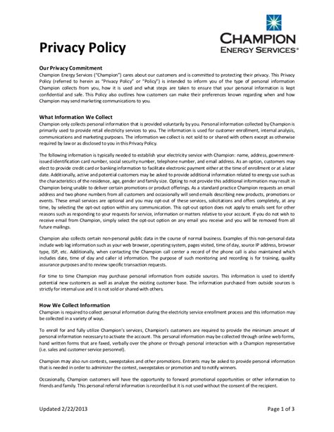 Structure examples privacy policy examples