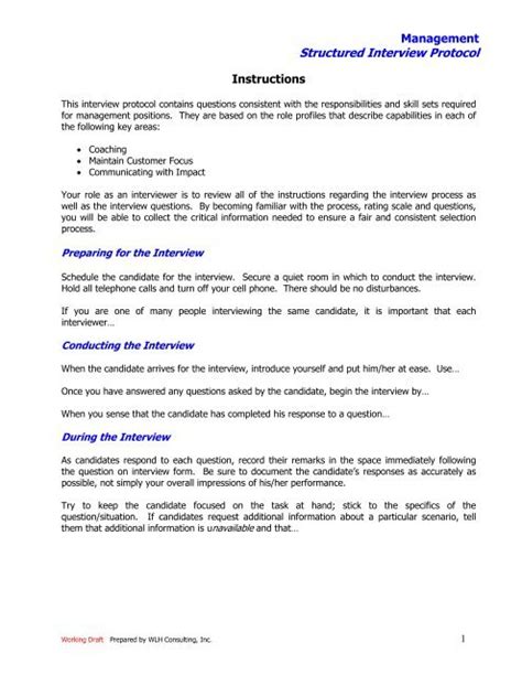 Structured Interview Protocol