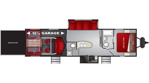 Stryker toy hauler floor plans. The Stryker 2613 travel trailer toy hauler is a living room slide floor plan that sits on two, 6,000 lb. axles, Goodyear tires, has one, 15,000 BTU A/C system, 30 AMP Shore Power, … 