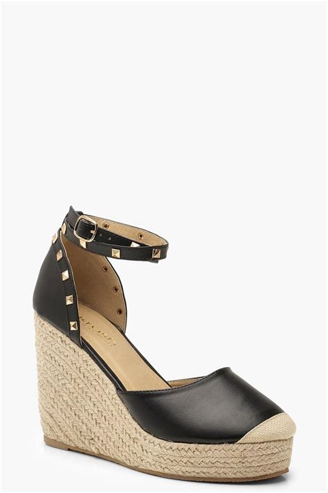 Studded Espadrille Wedge Boohoo UK