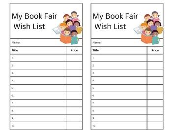 Student Book Fair Wish List Name: Grade: - Itz Books