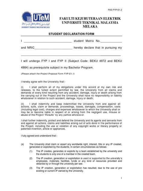 Student Declaration Form 20162017 pdf