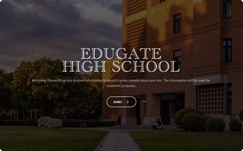 Student Information Collection Form Template SurveySparrow