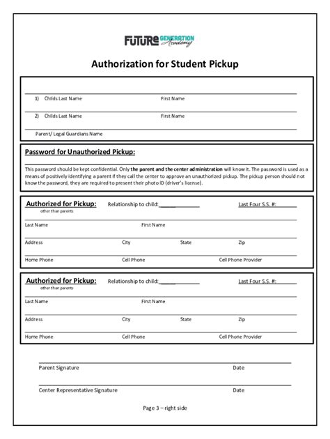 Student Pick-Up Authorization 22 23 - Microsoft