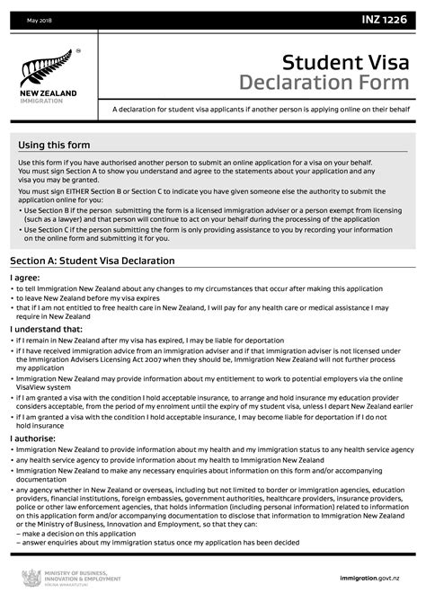 Student Visa Declaration Form - IPU