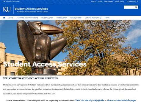Student Access Center Staff Resources Navigate To. Academic Success; Student Access Center; Academic Learning Center; KU Writing Center ... Academic Retention and Engagement Center; KU Writing Center; Student Access Center; Visit KU; Apply; Give; News; Events; Careers; Alumni; Nondiscrimination statement .. 