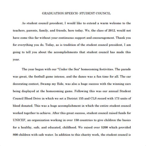 Student council speech examples.  Student Council Speeches: a template,...