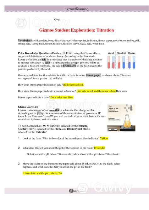 Student exploration titration gizmo answers key. - Pearson envision math grade 4 studyguides.